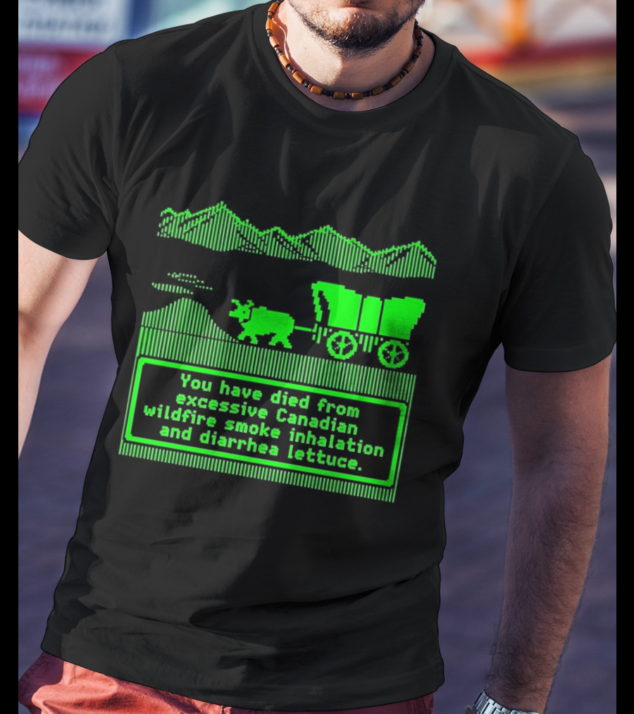 Oregon Trail You Have Died From Excessive Canadian Wildfire Smoke Inhalation And Diarrhea Lettuce T-Shirt