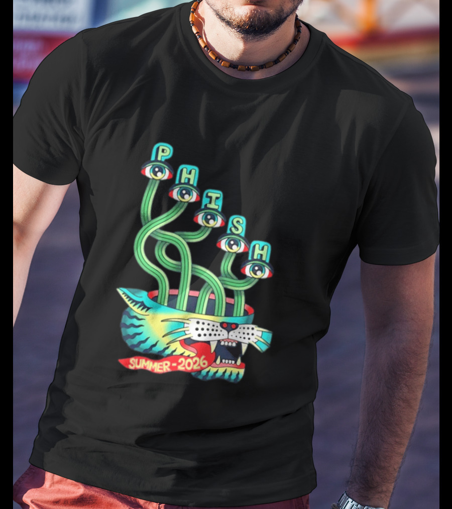 Phish Summer 2026 Jam Band Psychedelic Cat Eye Stalks T-Shirt