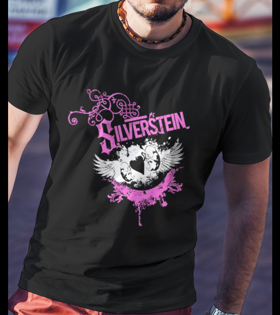 Silverstein Heart Winged Angels Post Hardcore Fashion T-Shirt