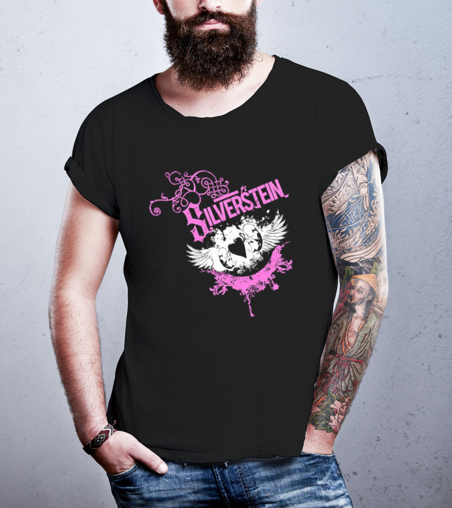 Silverstein Heart Winged Angels Post Hardcore Fashion T-Shirt