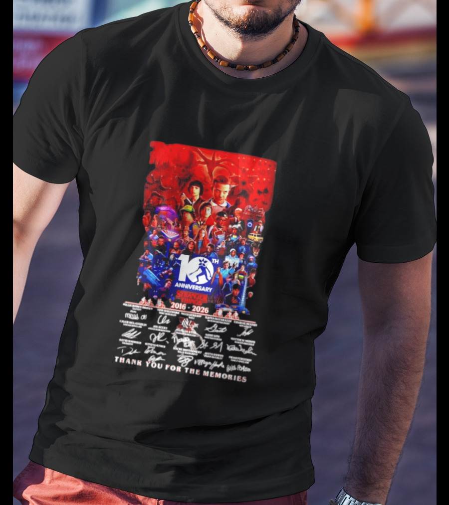 Stranger Things 10th Anniversary 2016 2026 Thank You For The Memories 10th Anniversary T-Shirt