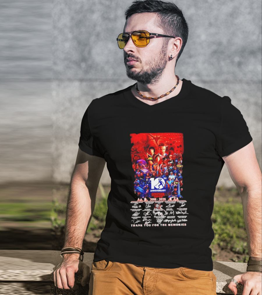 Stranger Things 10th Anniversary 2016 2026 Thank You For The Memories 10th Anniversary T-Shirt