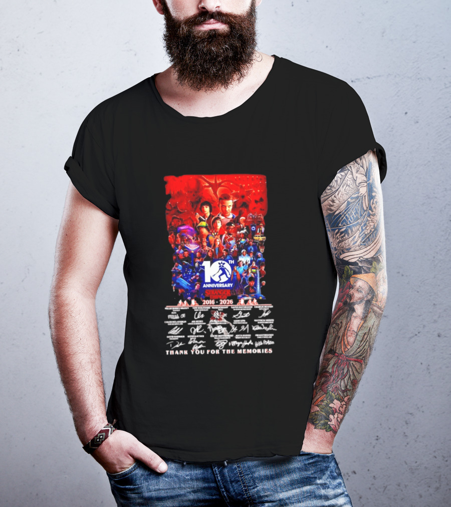 Stranger Things 10th Anniversary 2016 2026 Thank You For The Memories 10th Anniversary T-Shirt