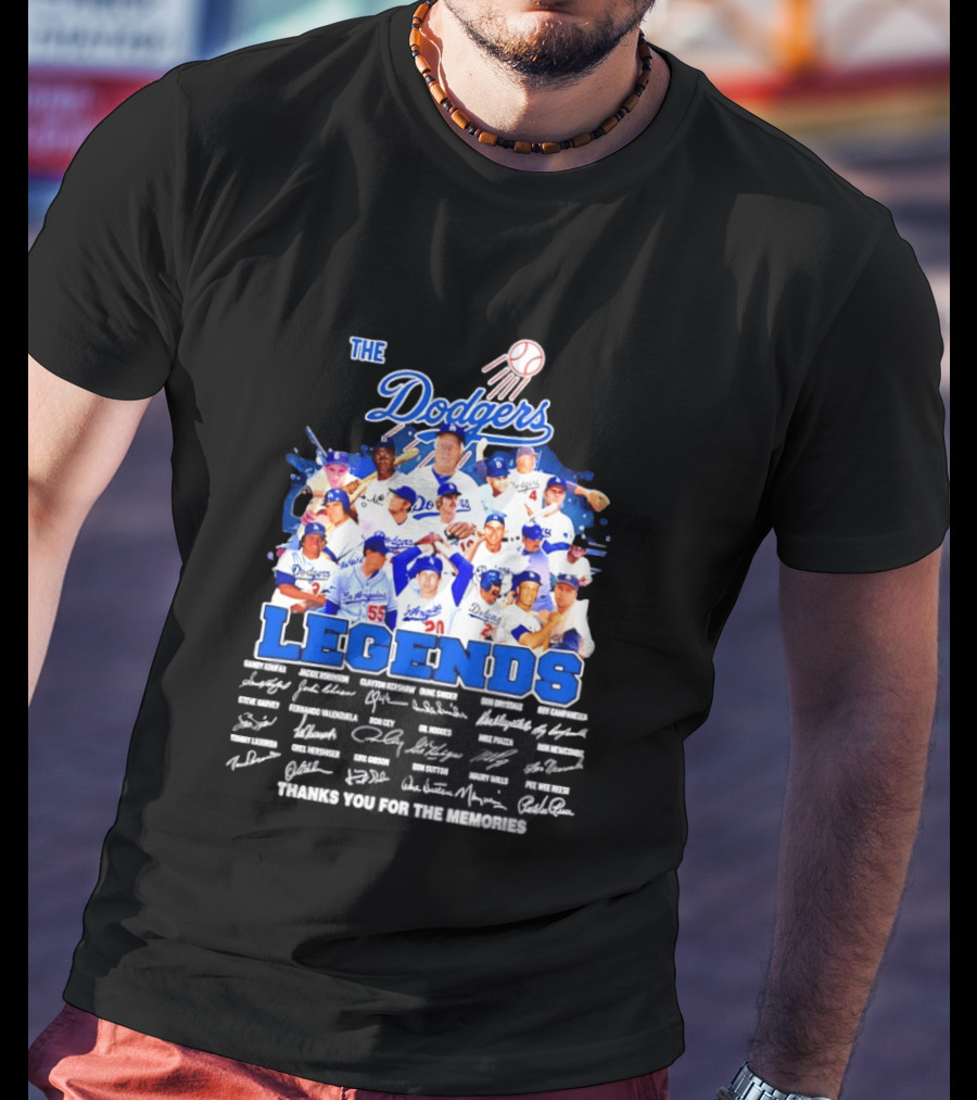 The Dodgers Legends Signatures Thank You For The Memories T-Shirt