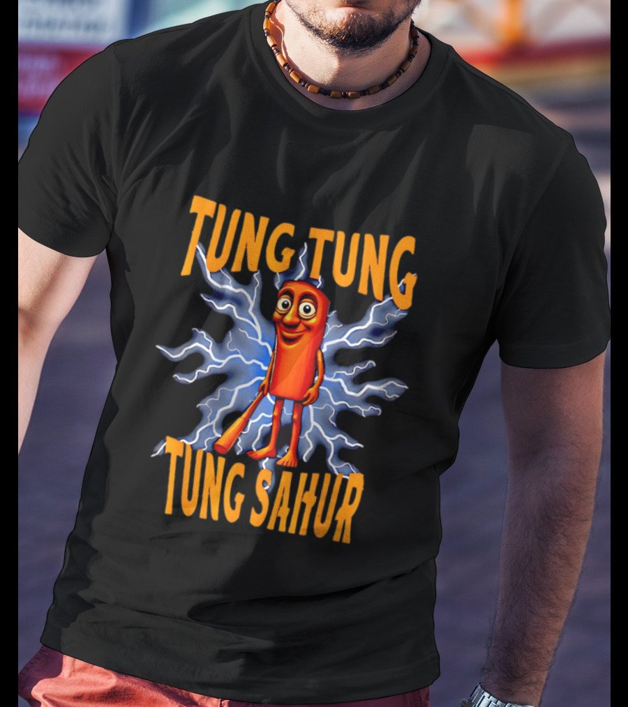 Tung Tung Tung Sahur Cartoon Character With Bat T-Shirt