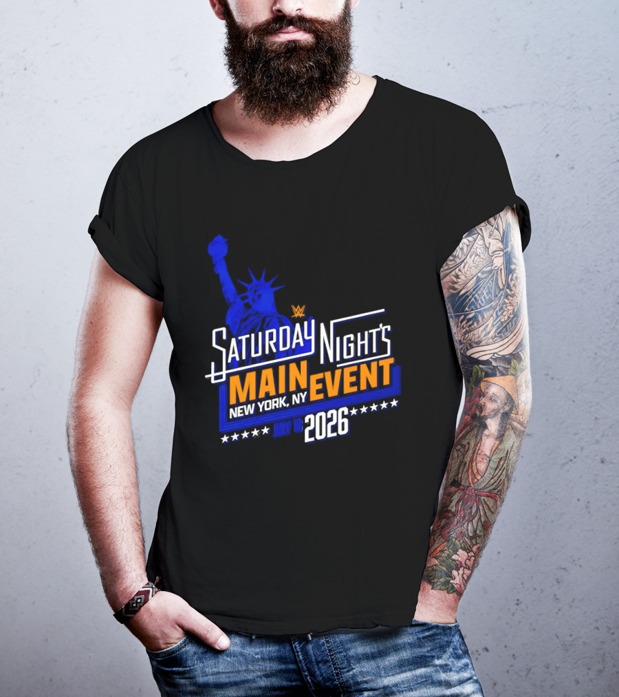 WWE Saturday Night's Main Event New York NY 2026 July 18 Liberty Statue Star T-Shirt