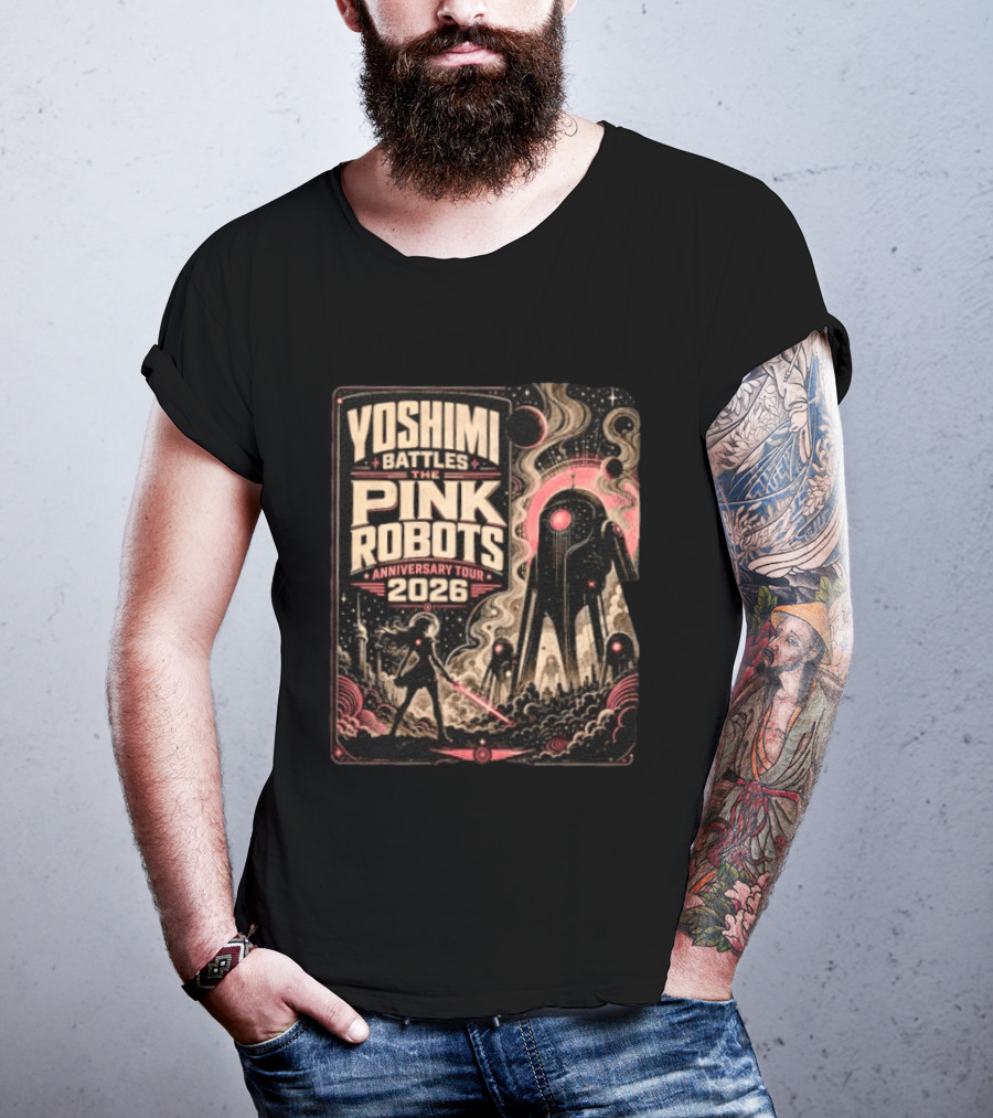 Yoshimi Battles The Pink Robots Anniversary Tour 2026 Retro Sci Fi T-Shirt
