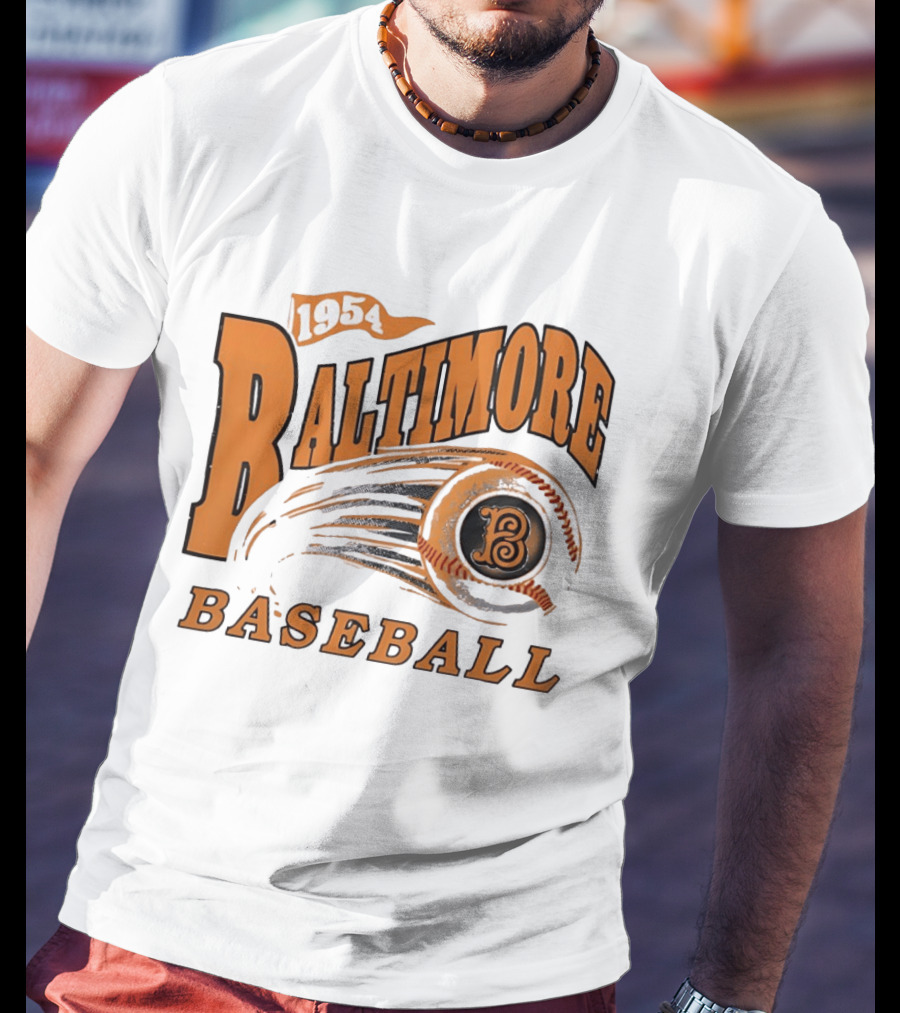 1954 Baltimore Baseball B Classic MLB Style Vintage Look T-Shirt