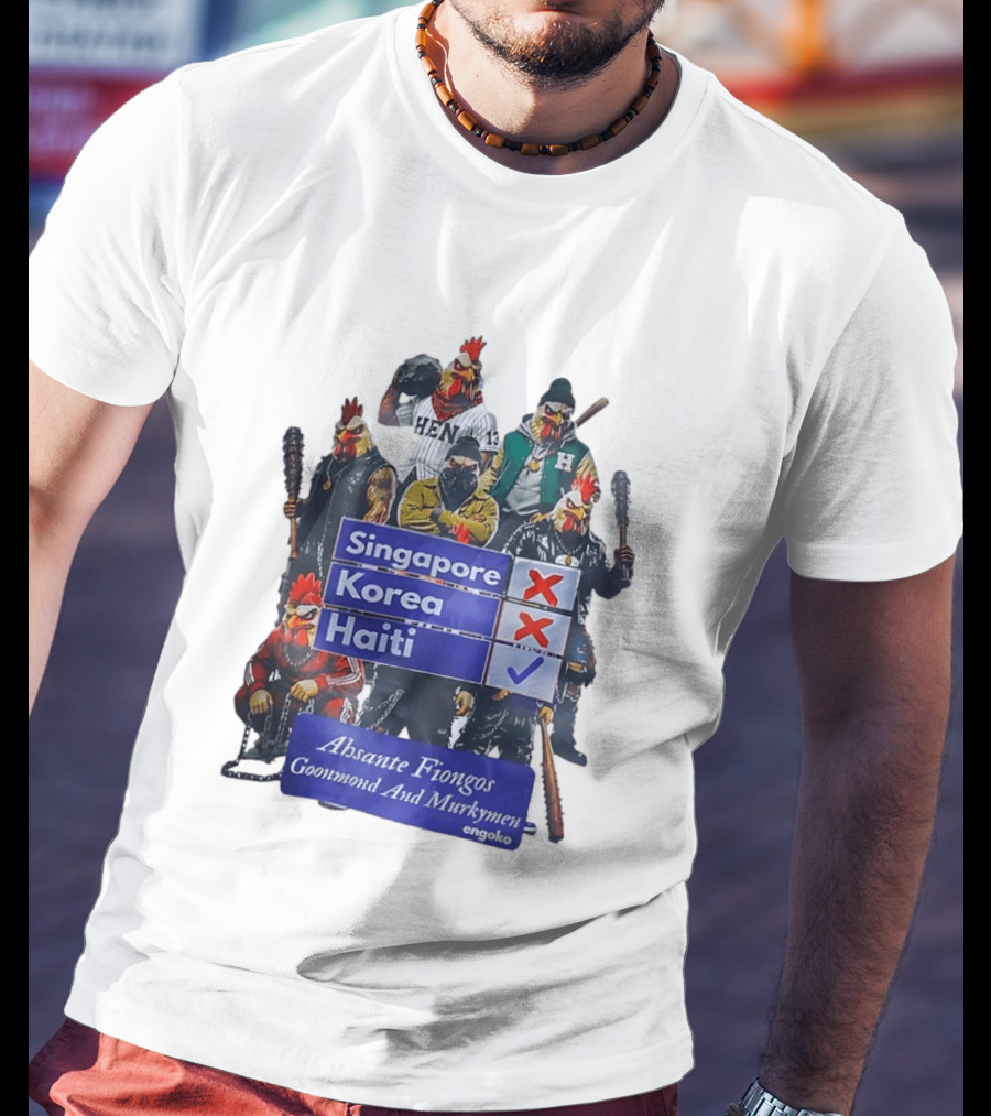 Ahsante Fiongos Goonmond Murkymen Haiti Rooster Crew T-Shirt