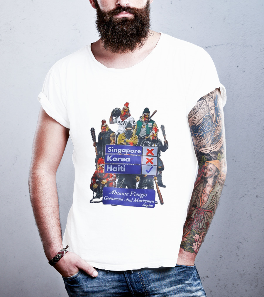 Ahsante Fiongos Goonmond Murkymen Haiti Rooster Crew T-Shirt