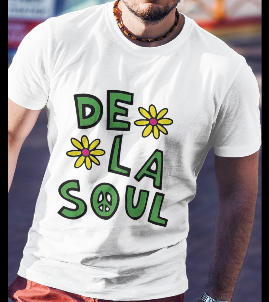 De La Soul Flowers Peace Sign Iconic 90s Hip Hop Nostalgia T-Shirt