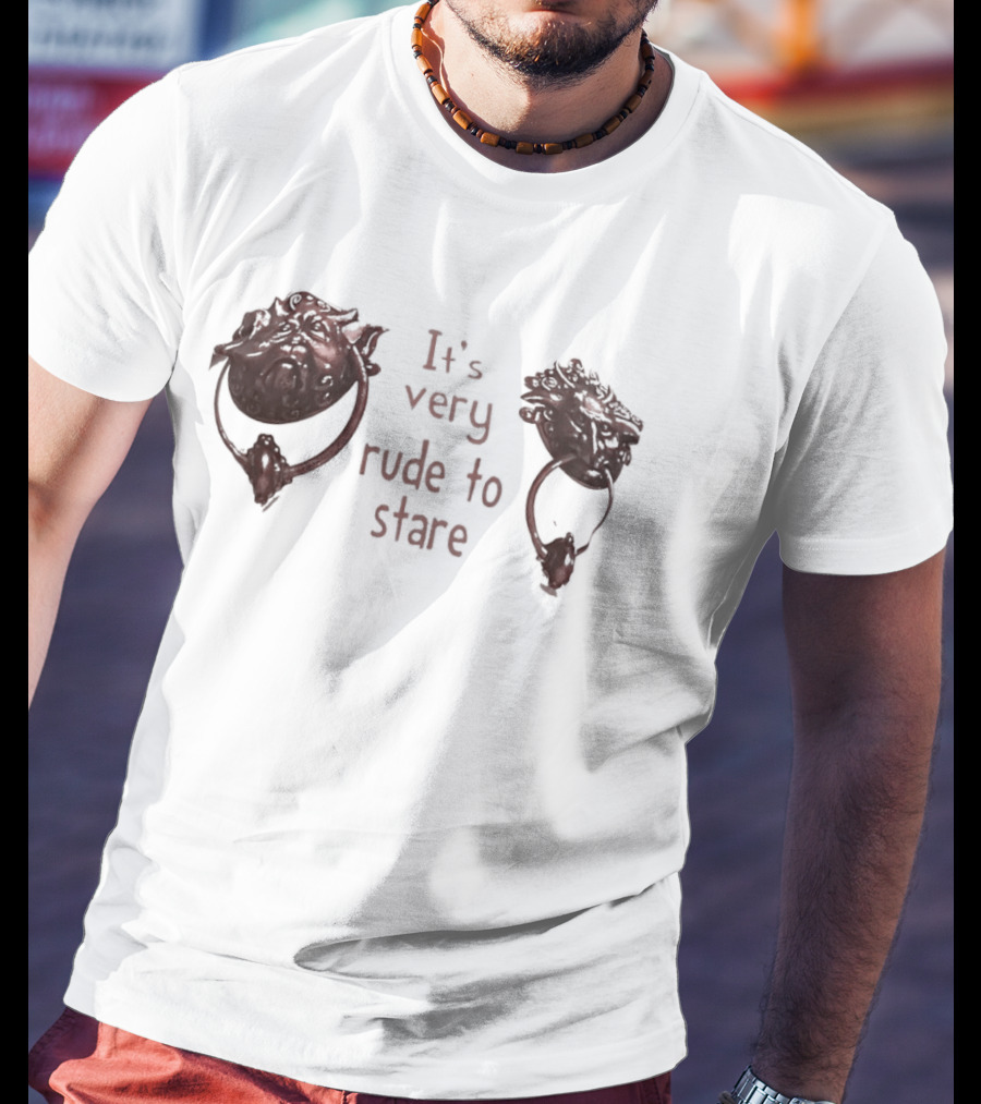 It's Very Rude To Stare Labyrinth Door Knockers Iconic Movie T-Shirt