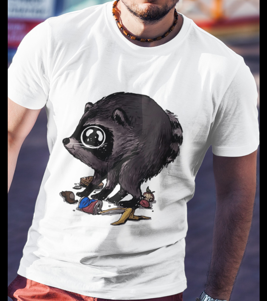 Jimothy Raccoon With Trash And Banana Peel T-Shirt