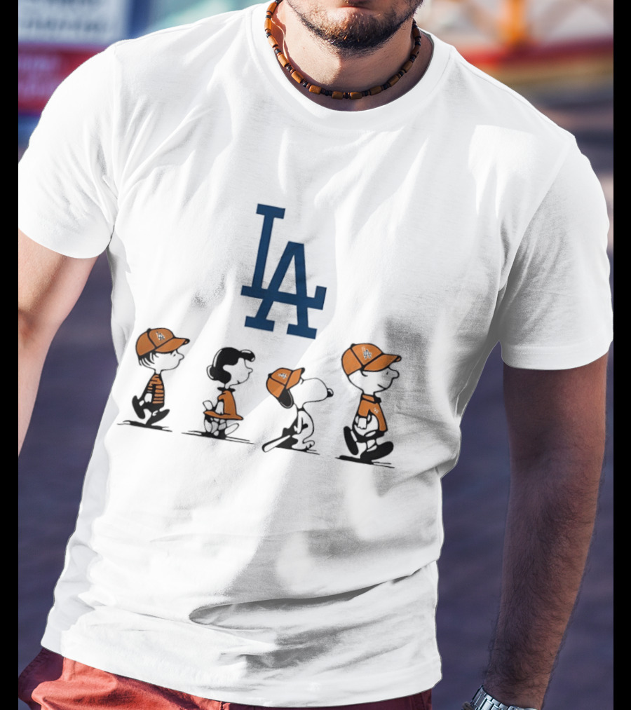 Peanuts Characters LA Dodgers Major League Baseball T-Shirt