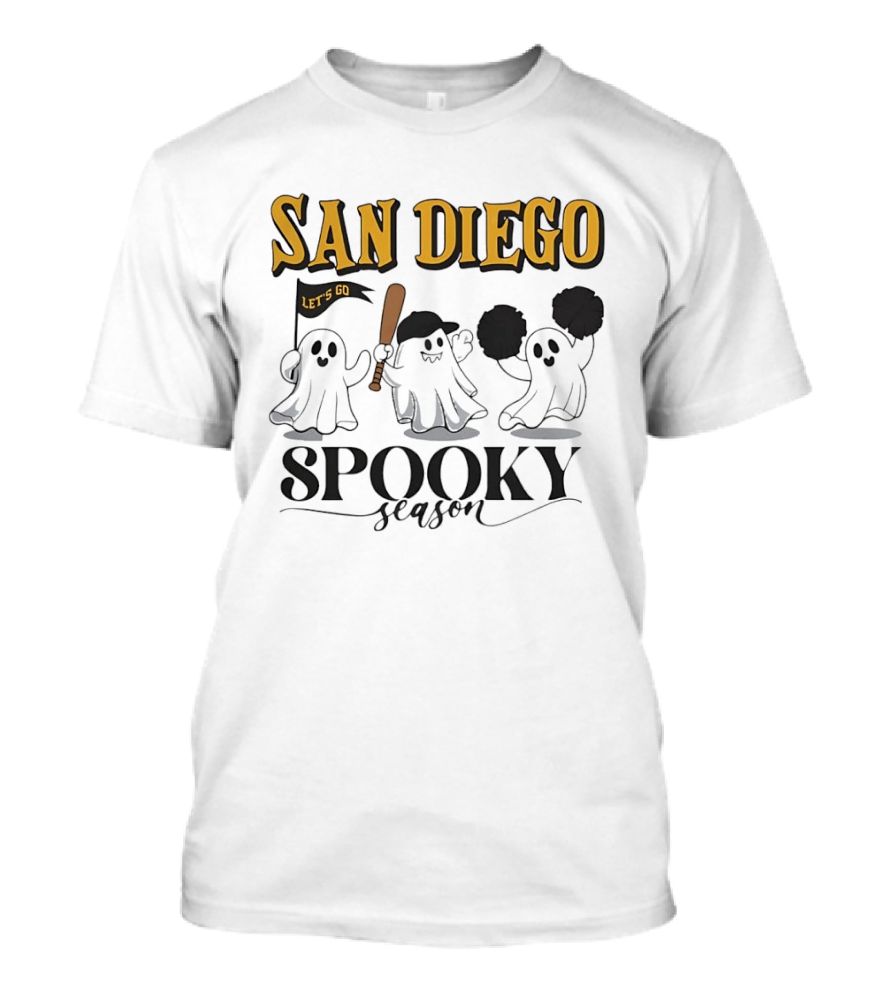 San Diego Let's Go Ghosts Spooky Season Baseball T-Shirt