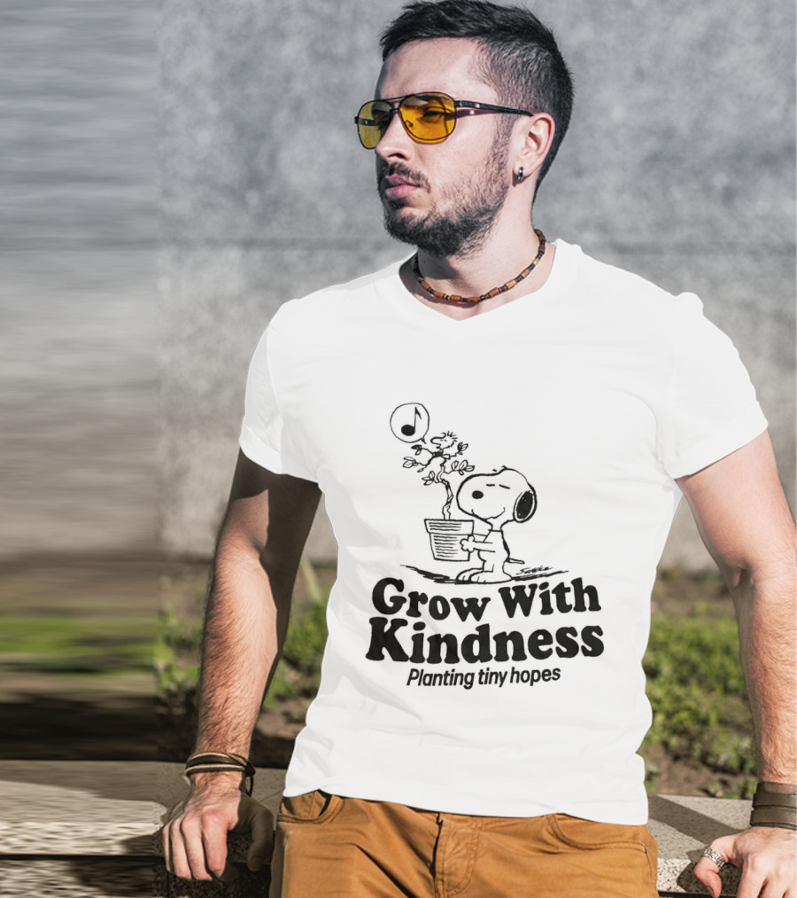 Snoopy Grow With Kindness Planting Tiny Hopes Peanuts Schulz T-Shirt