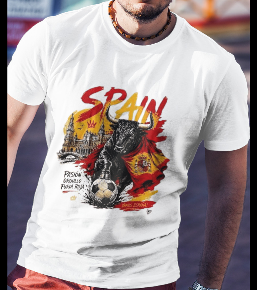 Spain Pasión Orgullo Furia Roja Vamos España Bull Flag 2026 T-Shirt