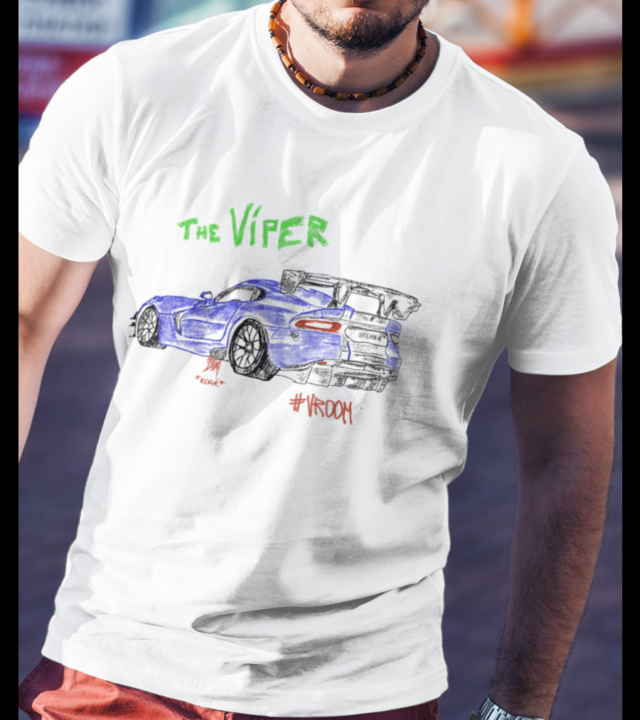 The Viper Dodge Viper Car Vroom Racing Sketch T-Shirt