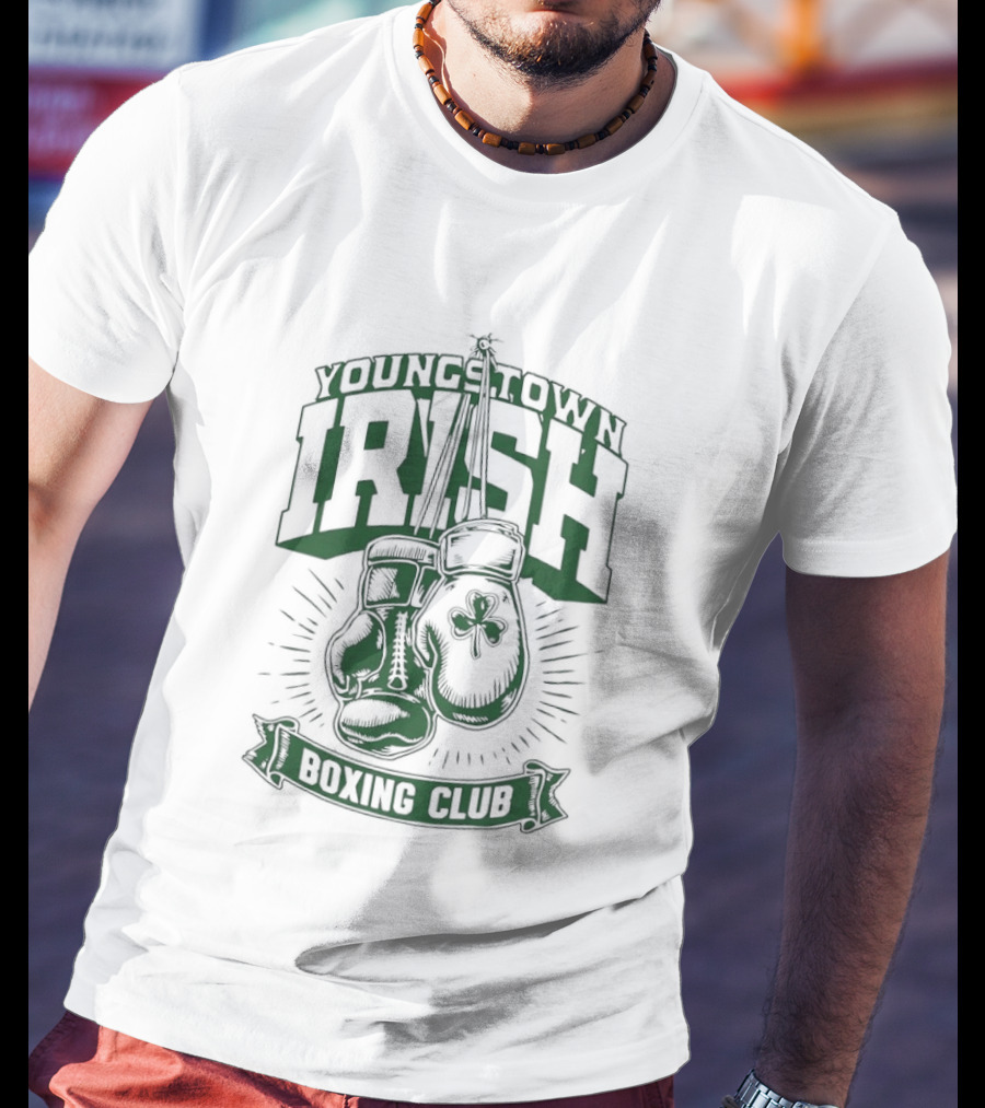 Youngstown Irish Boxing Club Gloves And Shamrock T-Shirt