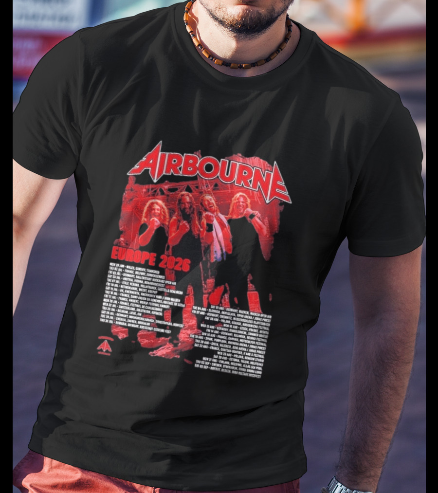Airbourne Get Gutsy Europe 2026 Tour Dates And Cities T-Shirt