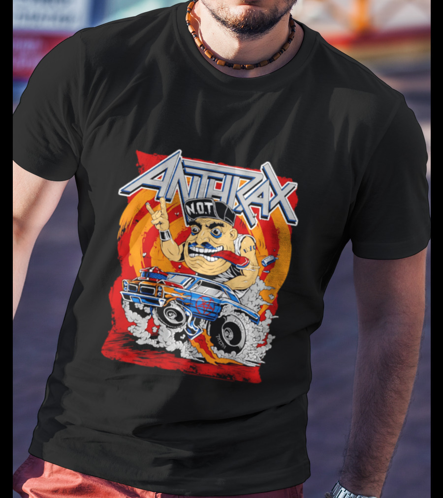 Anthrax N.O.T Muscle Car Ed Roth Style Illustration Monster Metal Rock T-Shirt