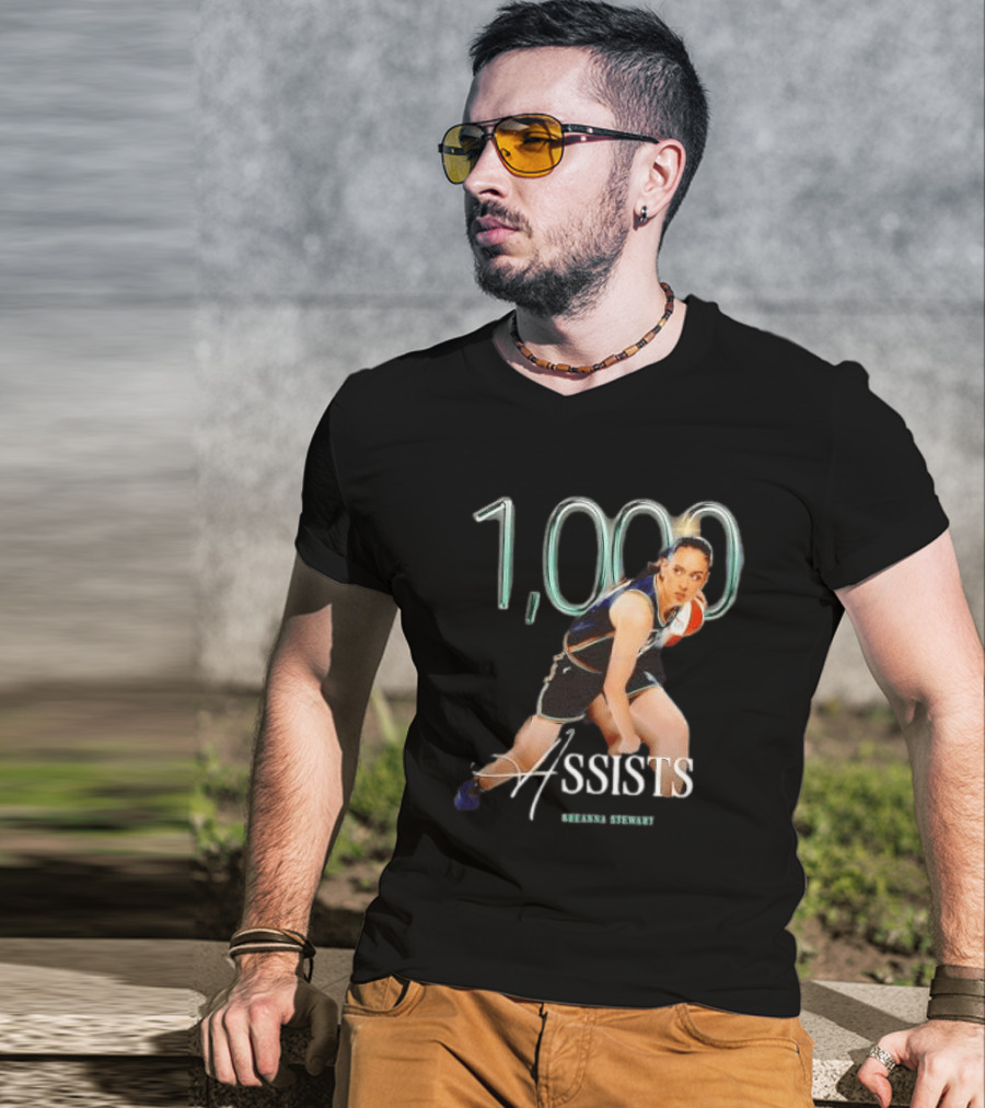 Breanna Stewart 1000 Assists Milestone New York Liberty Basketball Star T-Shirt