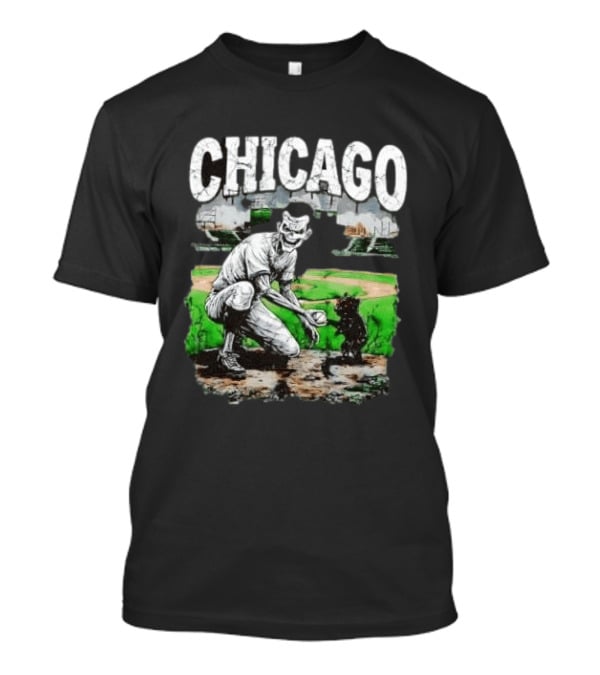 Chicago Undead Baseball Player With Cub On Field T-Shirt