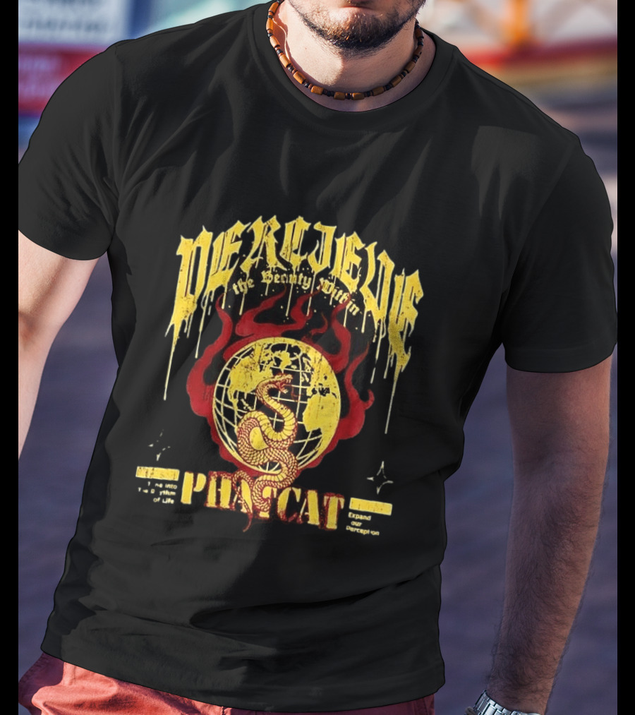 Phatcat Perceive The Reality Within Born To Be Free Snake Sphere Of Deception T-Shirt