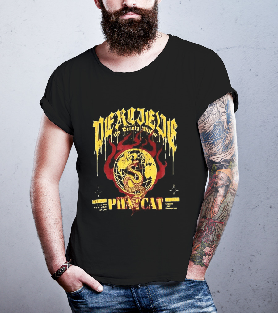 Phatcat Perceive The Reality Within Born To Be Free Snake Sphere Of Deception T-Shirt
