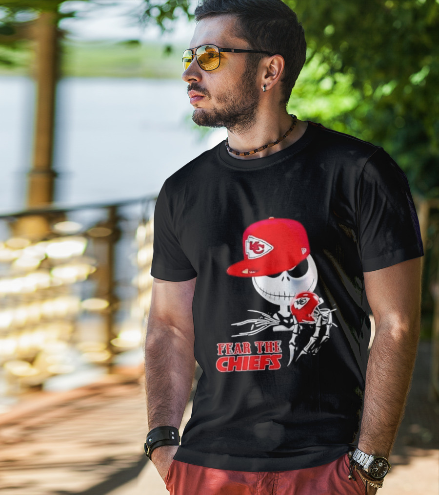 Jack Skellington Kansas City Chiefs Helmet Fear The Chiefs T-Shirt