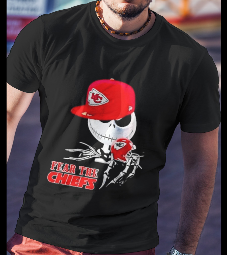 Jack Skellington Kansas City Chiefs Helmet Fear The Chiefs T-Shirt