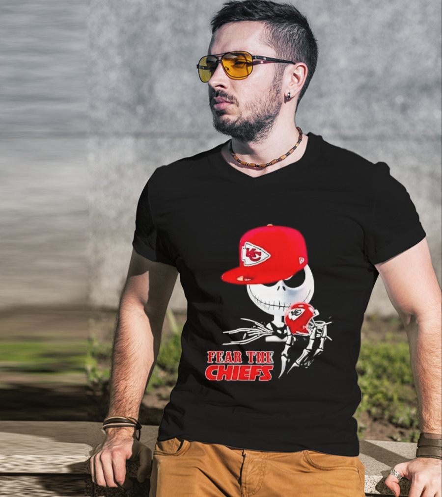 Jack Skellington Kansas City Chiefs Helmet Fear The Chiefs T-Shirt