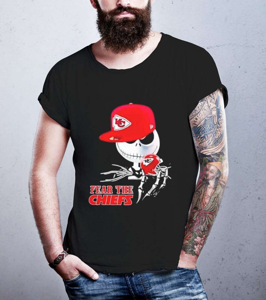 Jack Skellington Kansas City Chiefs Helmet Fear The Chiefs T-Shirt