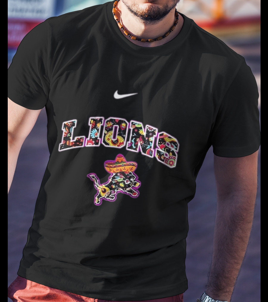 Nike Detroit Lions Hispanic Heritage Fiesta Sombrero Bull T-Shirt