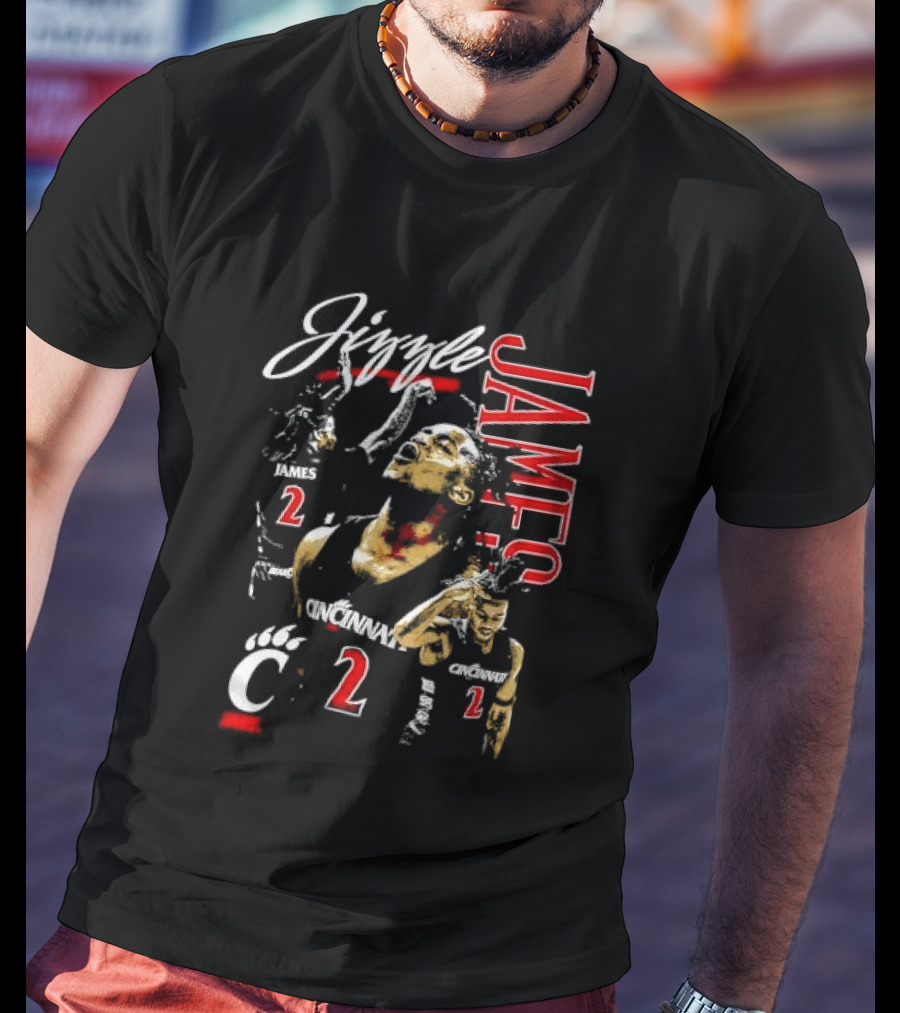 Cincinnati Bearcats Basketball Jizzle James 21 Player T-Shirt