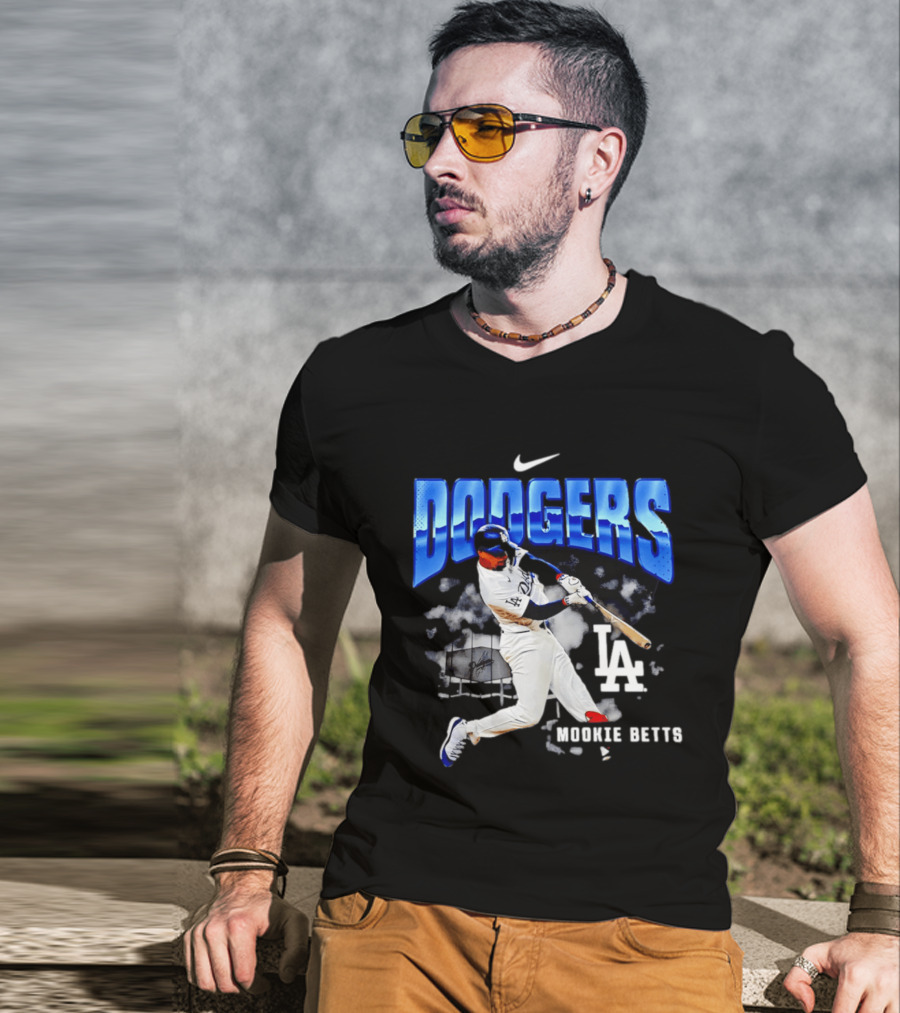 Nike Los Angeles Dodgers Mookie Betts Swing Action LA 2026 T-Shirt