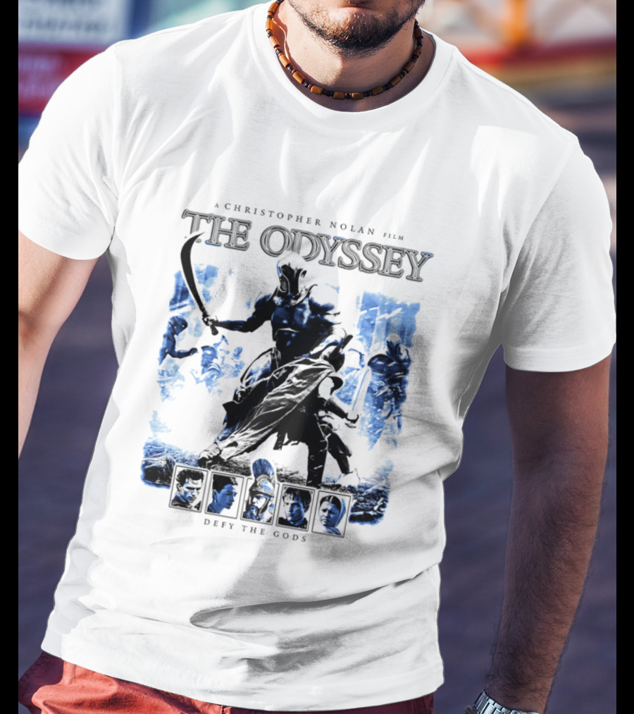 A Christopher Nolan Film The Odyssey Defy The Gods Movie Epic Adventure T-Shirt