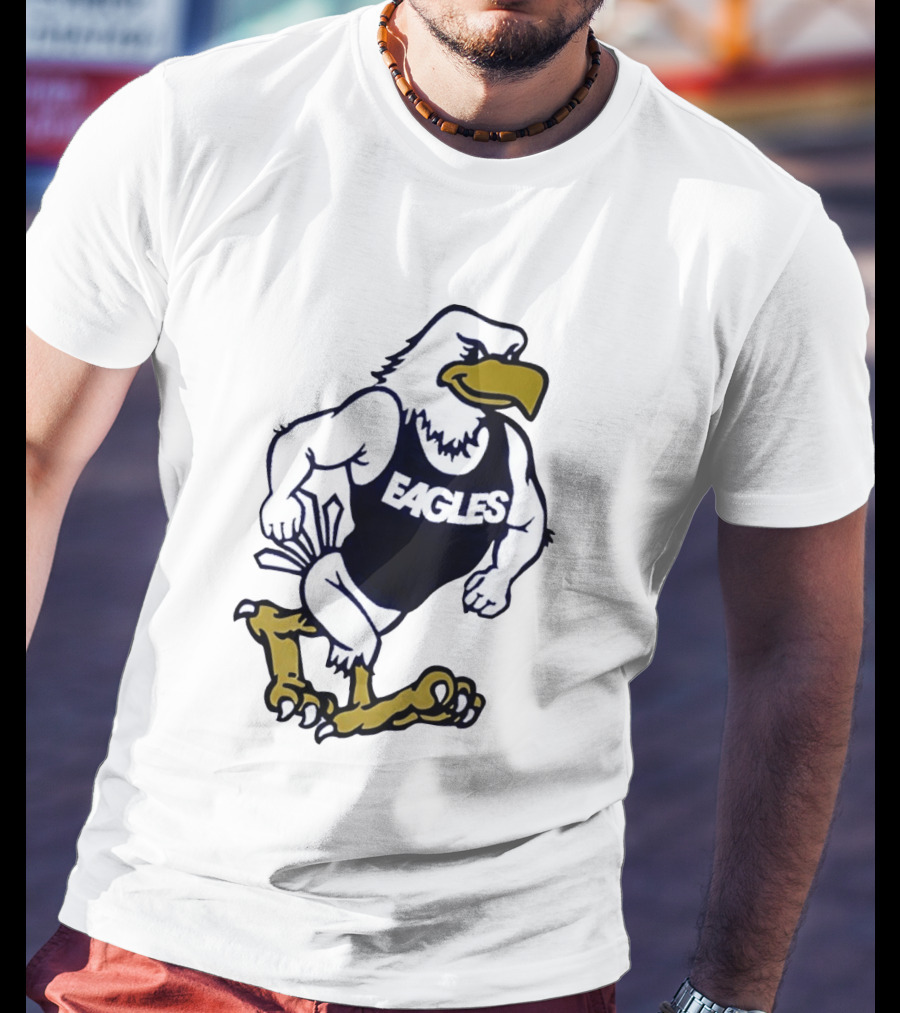 Eagles Athletic Mascot Running Eagle Motif T-Shirt