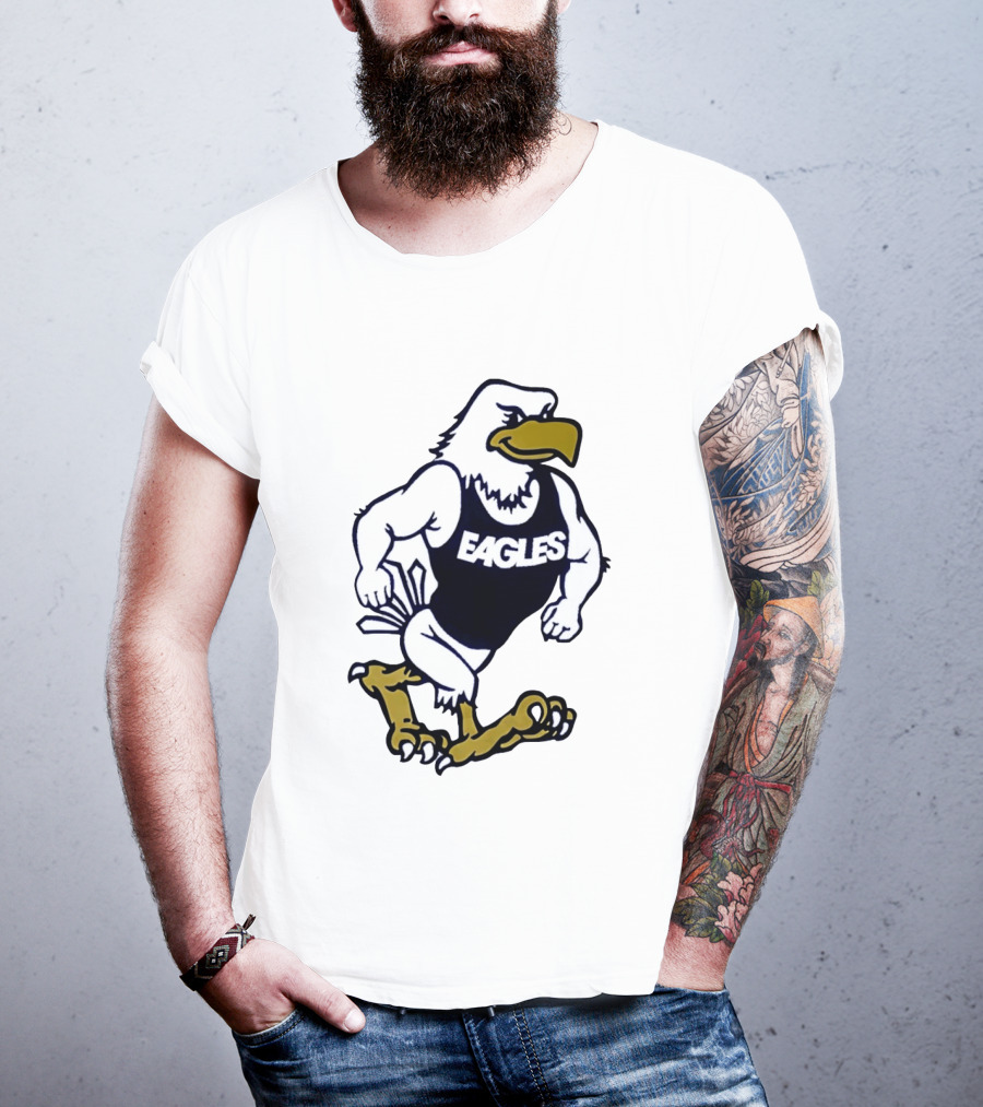 Eagles Athletic Mascot Running Eagle Motif T-Shirt