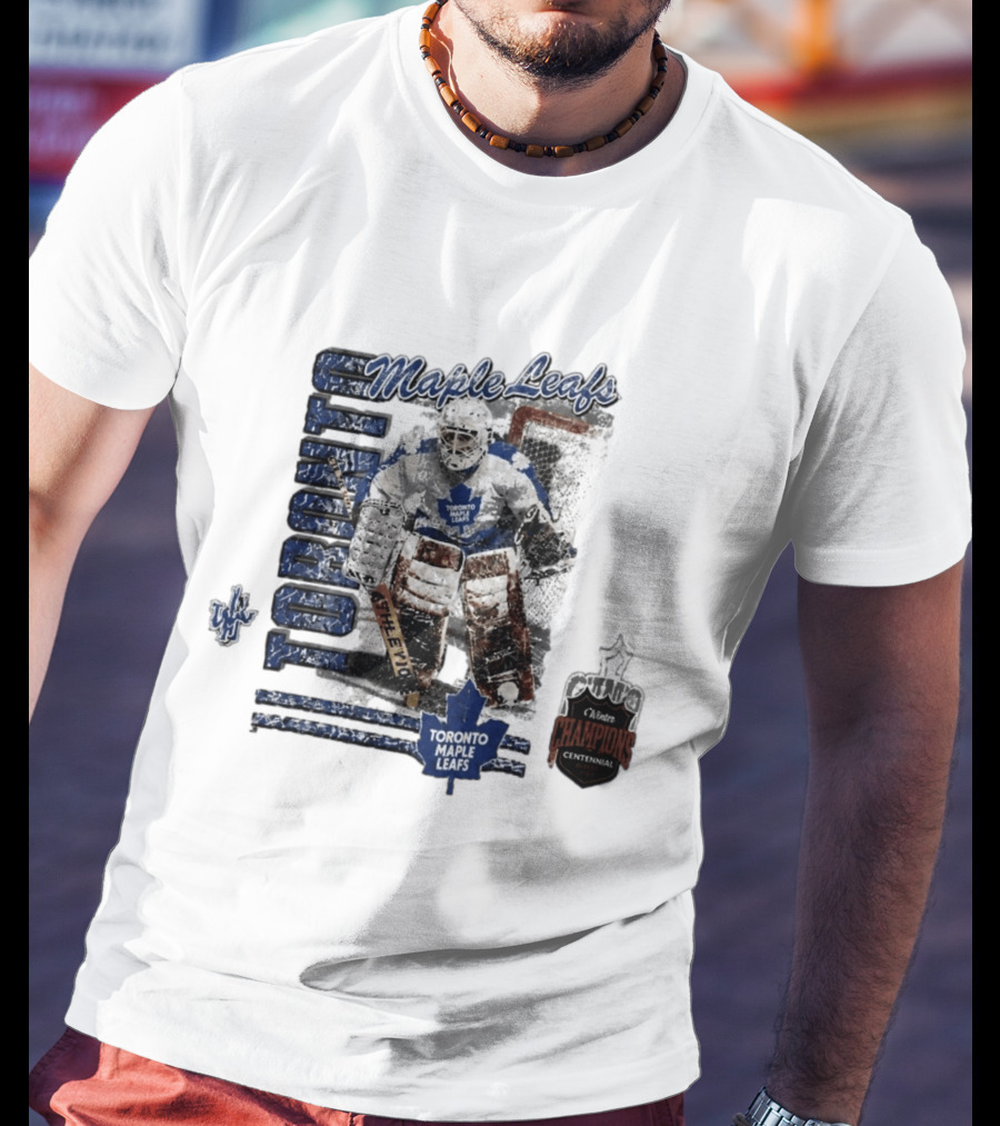 Toronto Maple Leafs Centennial Champions Vintage Hockey Goalie Gear T-Shirt