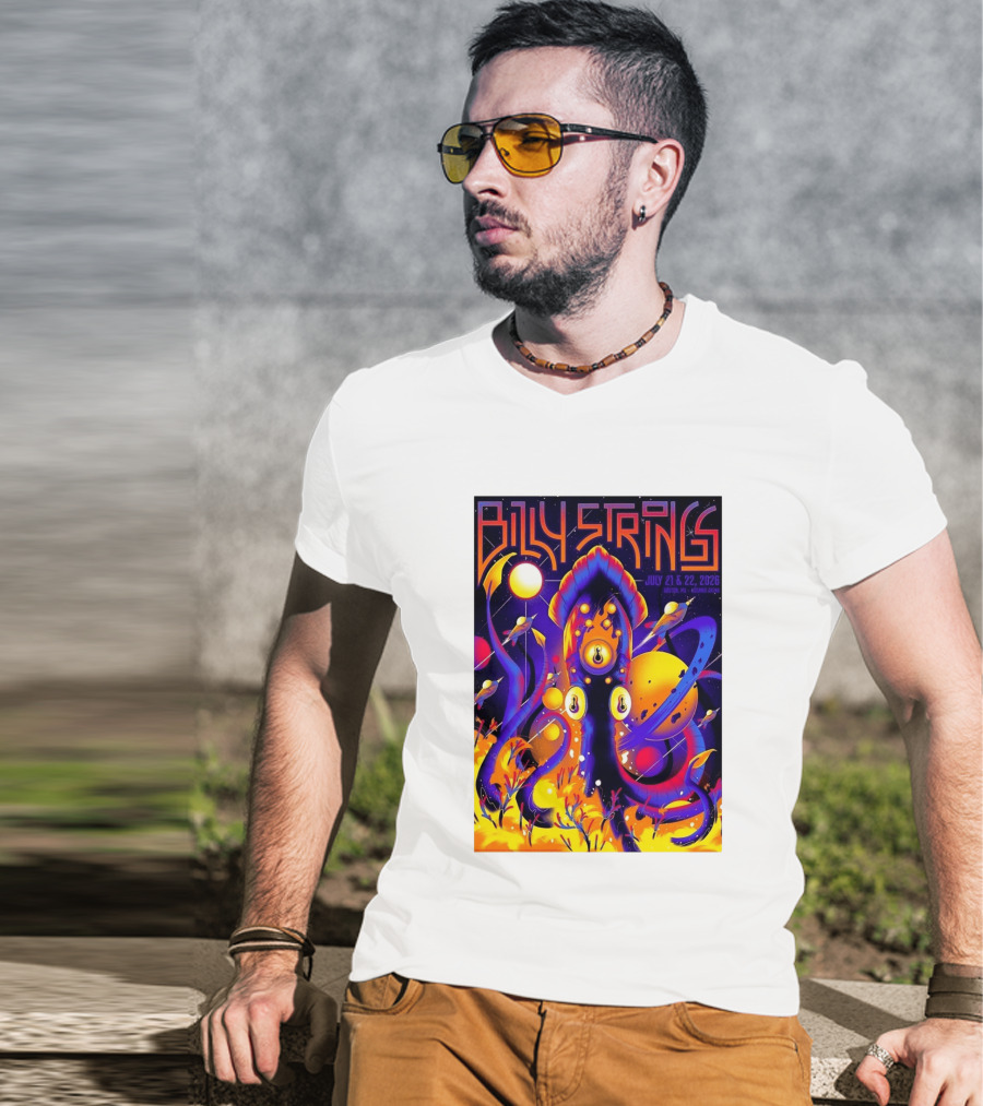 Billy Strings Boston MA July 21 22 2026 Live Agganis Arena Event Psychedelic Cosmic Squid T-Shirt
