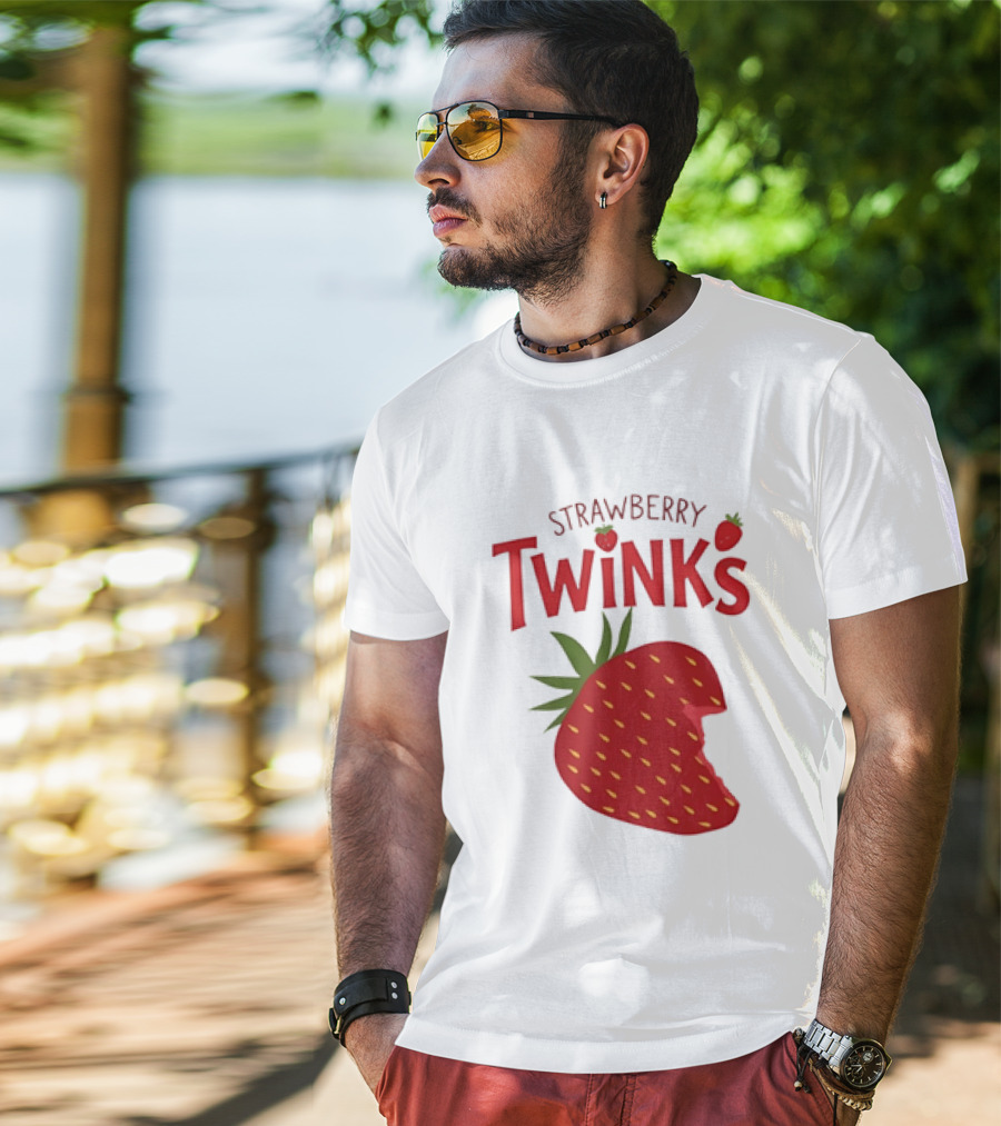 Strawberry Twinks Bitten Berry Fun Playful T-Shirt