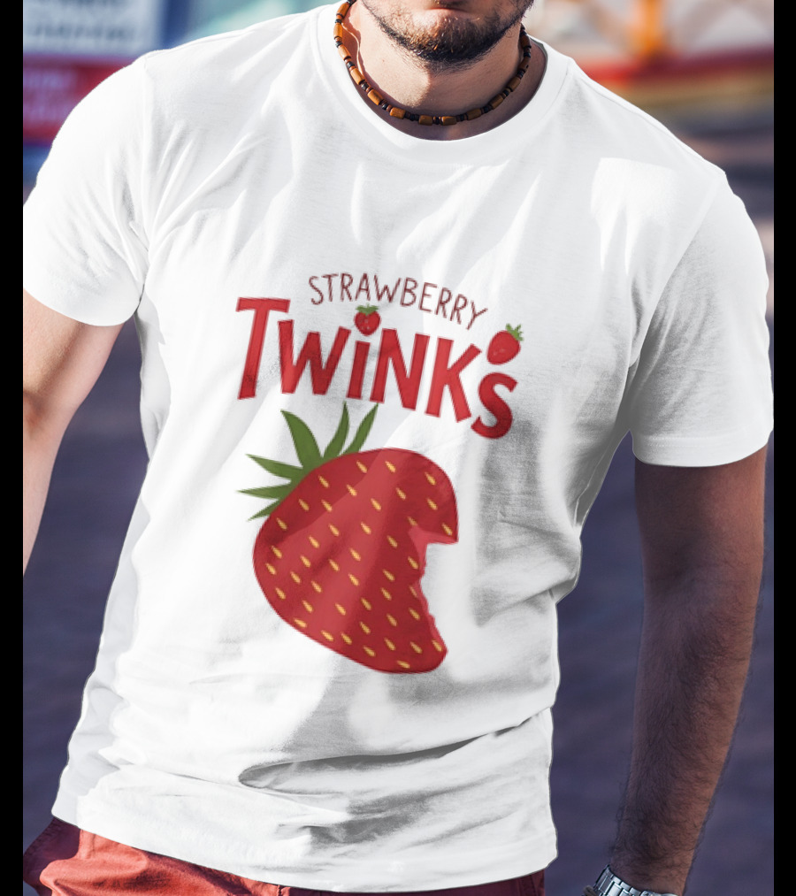 Strawberry Twinks Bitten Berry Fun Playful T-Shirt