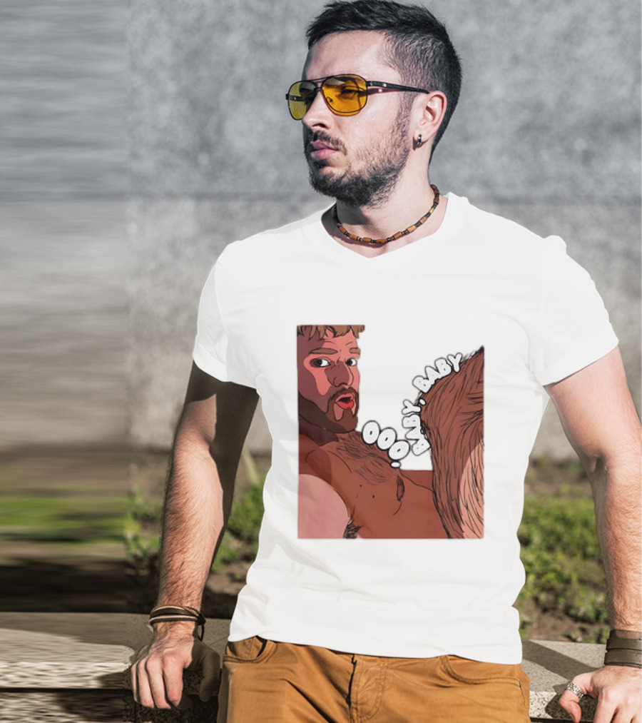 Ooo Baby Bearded Man Illustrated Expression T-Shirt