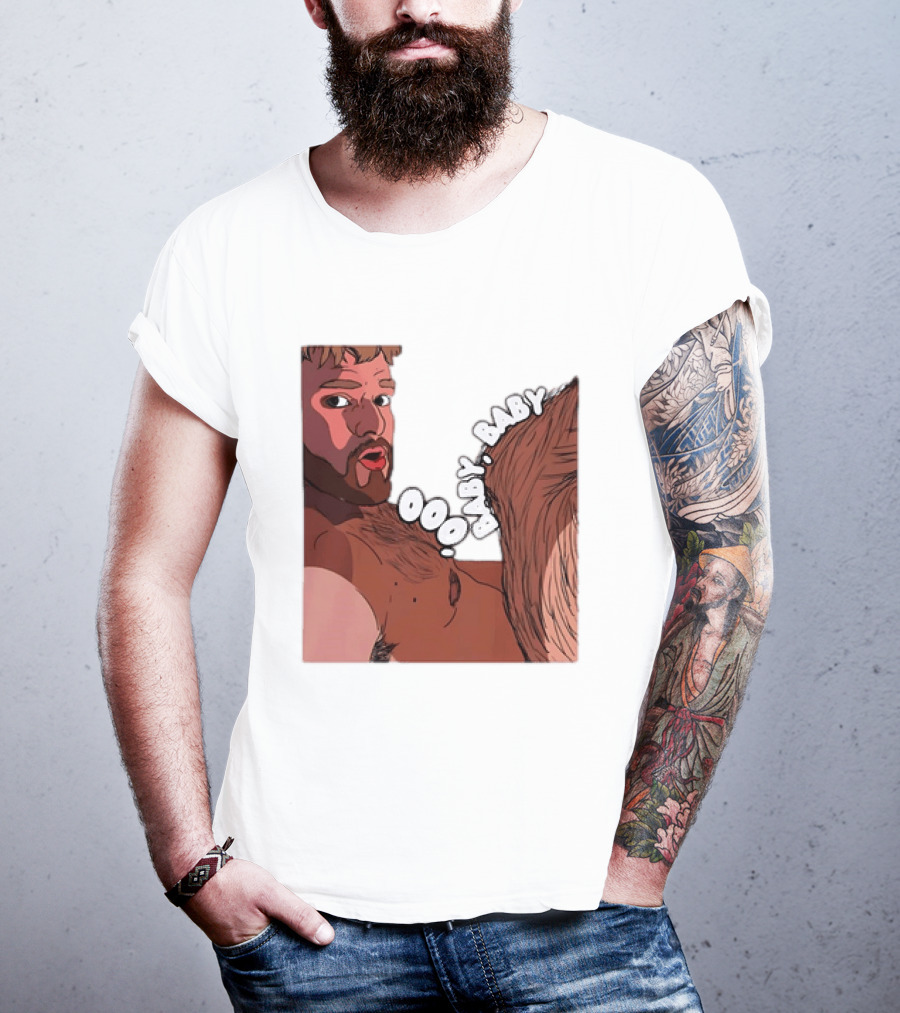 Ooo Baby Bearded Man Illustrated Expression T-Shirt
