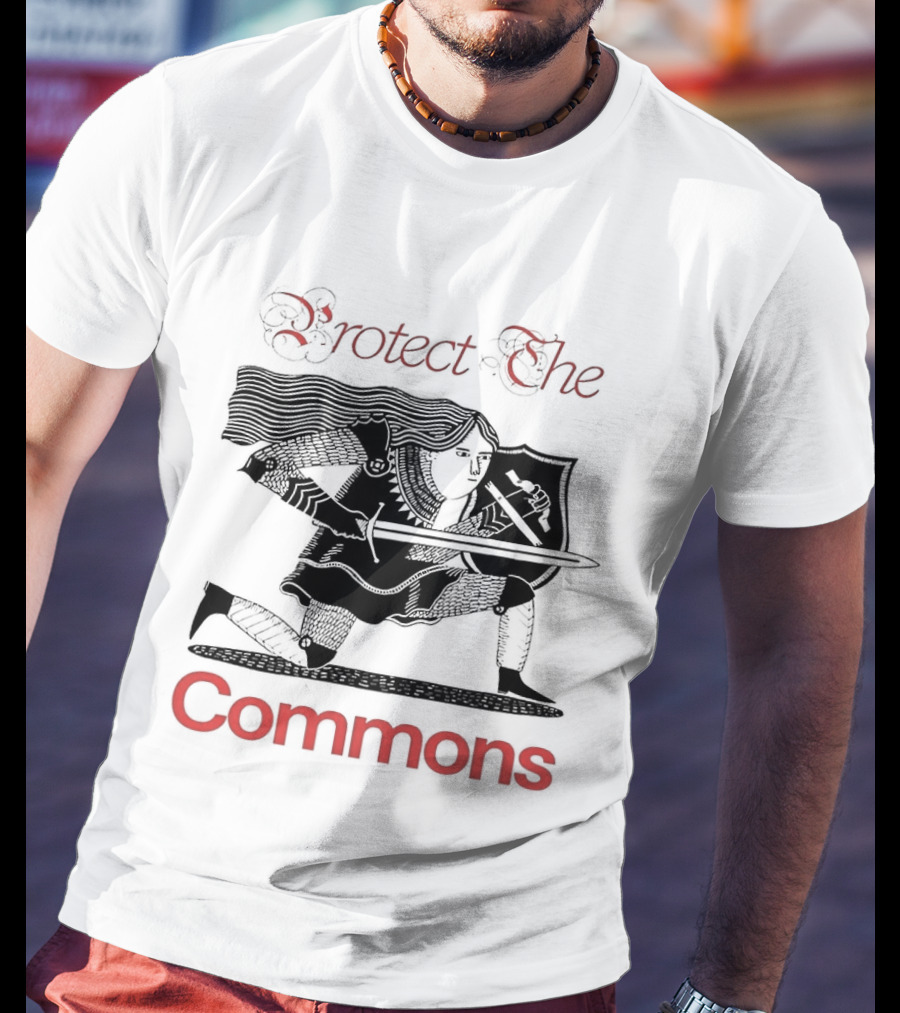 Protect The Commons Medieval Knight Armor Sword Shield T-Shirt