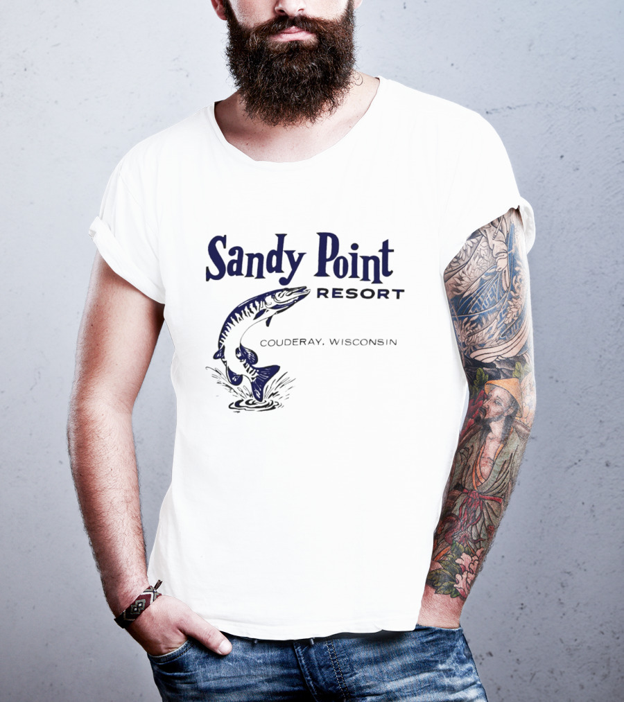 Sandy Point Resort Couderay Wisconsin Jumping Fish T-Shirt