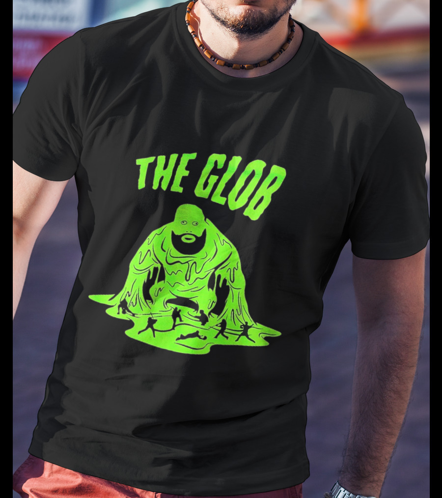 The Glob Justin Mason Melting Green Monster With Running Figures T-Shirt