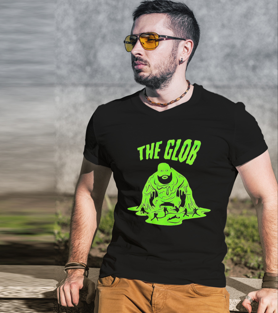 The Glob Justin Mason Melting Green Monster With Running Figures T-Shirt