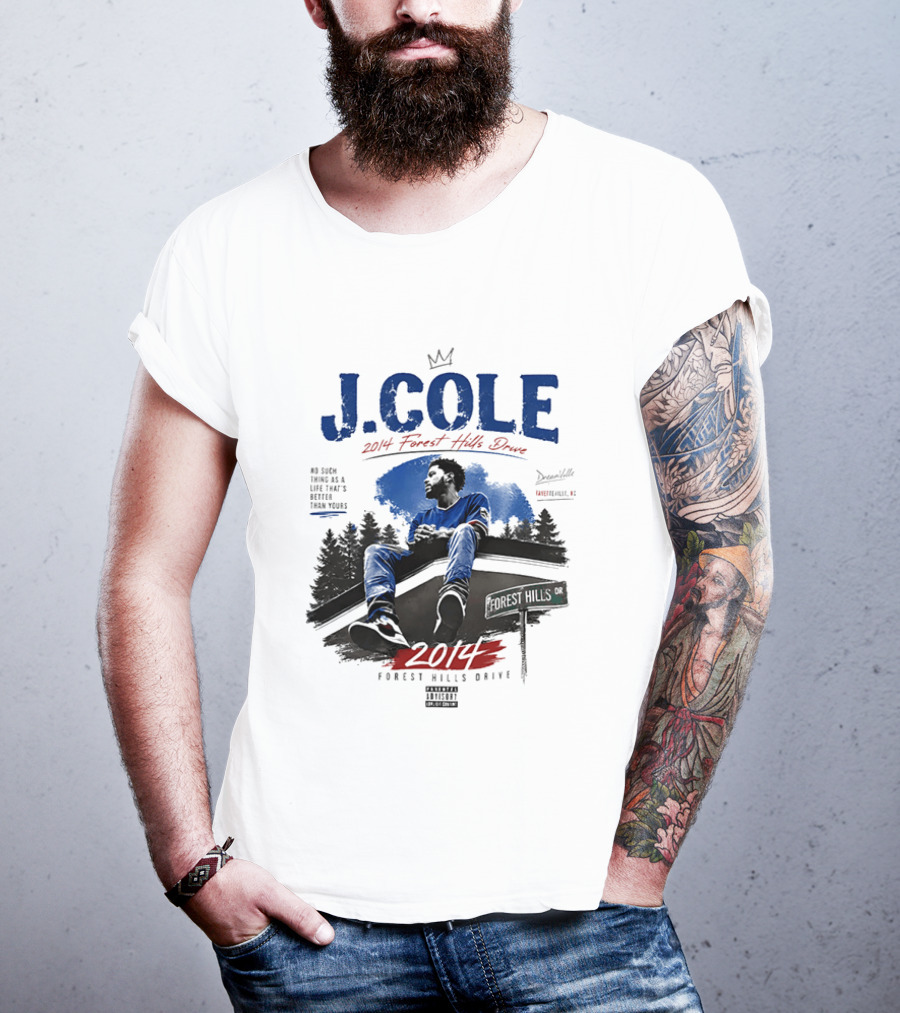 J Cole 2014 Forest Hills Drive Dreamville Rap Music Album Cover T-Shirt